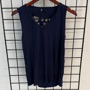 Navy Sleeveless Women's Top